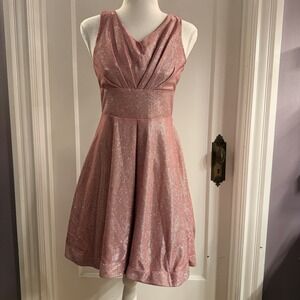 Iris And Ivy Girls Pink Glitter Dress Size 14 Fit And Flare